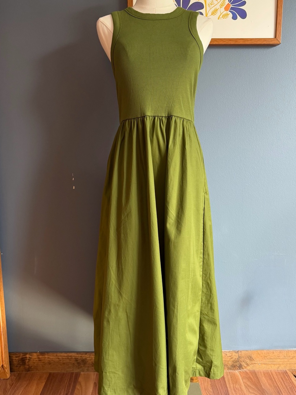 Old Navy Olive Green Sleeveless Maxi Dress